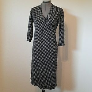 Banana Republic Black White Wrap Sleeve Dress P Sm